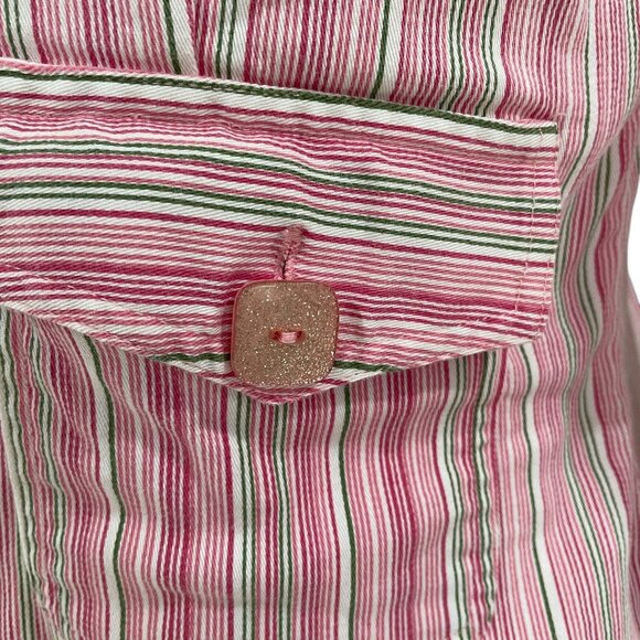 New Identity Pink Striped Blazer Cotton SZ M Academia Preppy Cottagecore Spring - Picture 8 of 9